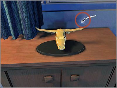 Zanim się jeszcze skierujesz na sypialni, kliknij na ukazanym na screenie fragmencie ściany - Double Down (1) | Śledztwo 2 | CSI Kryminalne Zagadki Las Vegas - CSI: Kryminalne Zagadki Las Vegas: Niezbite dowody - poradnik do gry