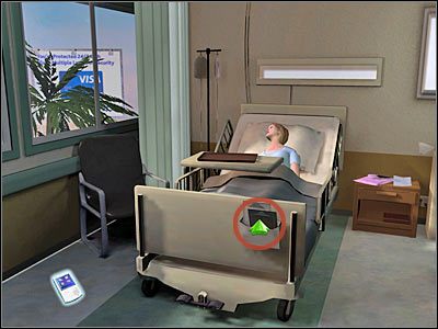 Kliknij teraz w przedstawionym na screenie miejscu oraz obróć kamerę w taki sposób żeby móc zajrzeć za szpitalne drzwi - Double Down (2) | Śledztwo 2 | CSI Kryminalne Zagadki Las Vegas - CSI: Kryminalne Zagadki Las Vegas: Niezbite dowody - poradnik do gry