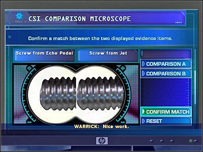 Teraz skieruj się w stronę komputera laboratoryjnego - Shock Rock (11) | Śledztwo 3 | CSI Kryminalne Zagadki Las Vegas - CSI: Kryminalne Zagadki Las Vegas: Niezbite dowody - poradnik do gry