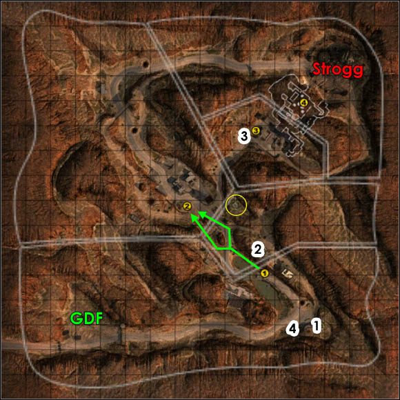 Strona atakująca: GDF - Canyon | Pola bitew | Enemy Territory Quake Wars - Enemy Territory: Quake Wars - poradnik do gry
