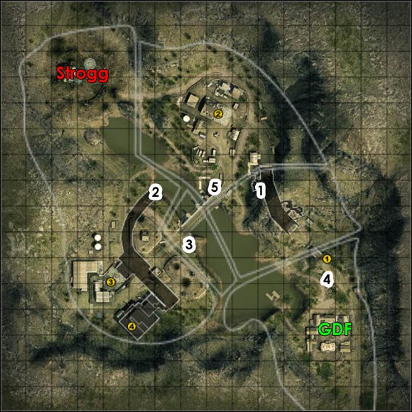 Strona atakująca: GDF - Valley | Pola bitew | Enemy Territory Quake Wars - Enemy Territory: Quake Wars - poradnik do gry