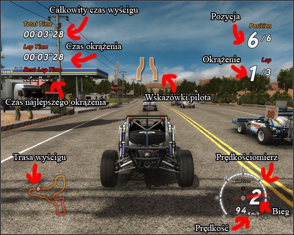 Wskazówek nie jest zbyt wiele, jednakże bardzo pomagają na początku gry - Przygotowanie do jazdy | Trasy | Sega Rally - Sega Rally - poradnik do gry