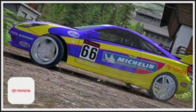 Wymagana ilość przejechanych kilometrów do odblokowania tej barwy: 0km - Toyota Celica VVTi | Samochody - Modified | Sega Rally - Sega Rally - poradnik do gry