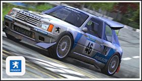 Wymagana ilość przejechanych kilometrów do odblokowania tej barwy: 80km - Peugeot 205 T16 Evolution 2 (1986) | Samochody - Masters | Sega Rally - Sega Rally - poradnik do gry