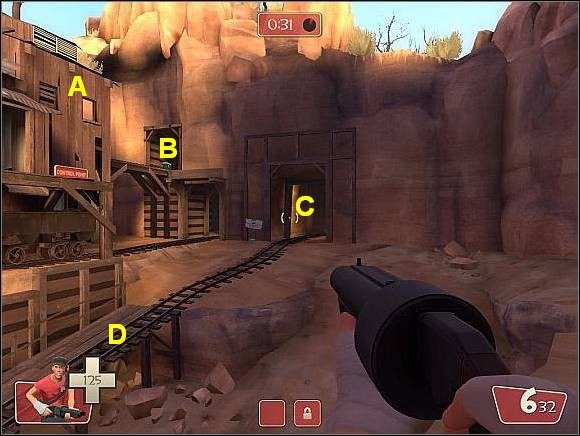 A - Punkt kontrolny 2 - Dustblow - Ważniejsze lokacje (2) | Mapy | Team Fortress 2 - Team Fortress 2 - poradnik do gry