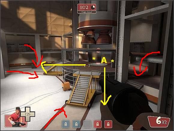 A - Punkt kontrolny 1 - Well - Ważniejsze lokacje (1) | Mapy | Team Fortress 2 - Team Fortress 2 - poradnik do gry