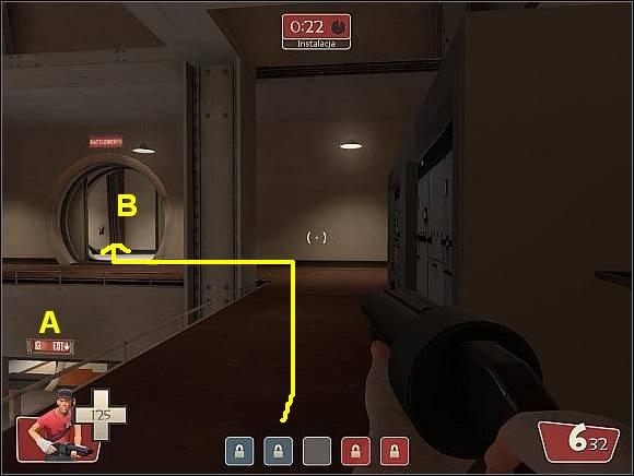 A - Dolny poziom z punktem 1 - Well - Ważniejsze lokacje (1) | Mapy | Team Fortress 2 - Team Fortress 2 - poradnik do gry