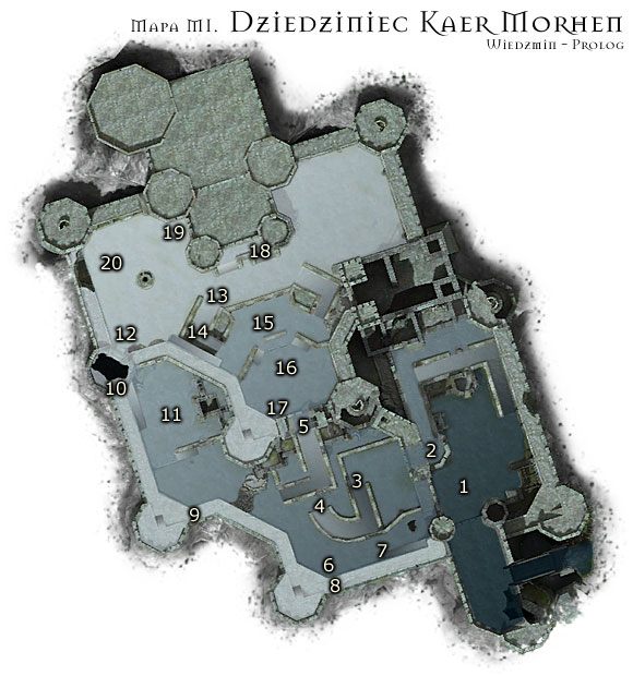 Sterowanie postacią Geralta otrzymujesz w chwili, gdy kilku bandytów wdziera się na dolny dziedziniec (M1 - Dziedziniec Kaer Morhen (1) | Prolog | Solucja Wiedźmin - Wiedźmin - poradnik