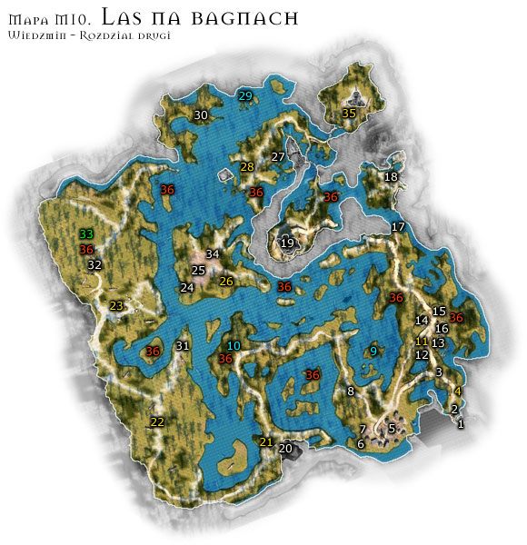 Las na bagnach jest lokacją niebezpieczną przez całą dobę - M10: Las na Bagnach | Rozdział 2 | Solucja Wiedźmin - Wiedźmin - poradnik