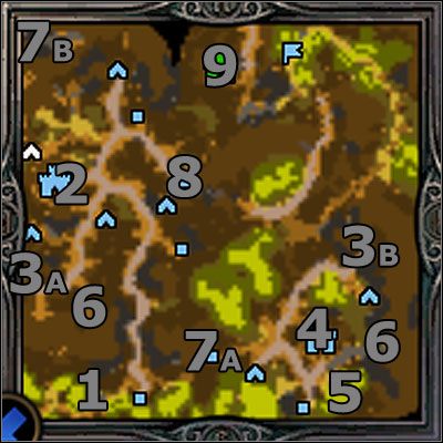 Misja rozpoczyna się w lewym dolnym rogu ekranu (1) - Misja 1 - Last Soul Standing | Kampania 2 | HoMM V Dzikie Hordy - Heroes of Might & Magic V: Dzikie Hordy - poradnik do gry