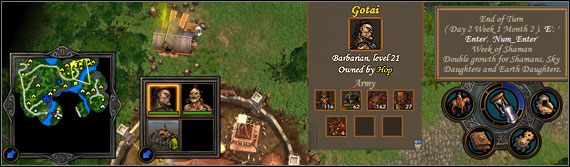 Stan gry w momencie piątego tygodnia. - Misja 3 - Father Skys Fury | Kampania 3 | HoMM V Dzikie Hordy - Heroes of Might & Magic V: Dzikie Hordy - poradnik do gry