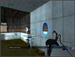 Kula przeleci przez stworzony przez ciebie portal, a następnie przez pomarańczowy - Pomieszczenie testowe nr 08 | Portal - Portal - poradnik do gry