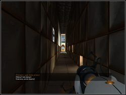 Udaj się do końca pierwszego z korytarzy, przez które przechodziłeś na początku - Pomieszczenie testowe nr 17 | Portal - Portal - poradnik do gry