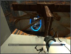 Na końcu przejścia zobaczysz pracujący wentylator - Pomieszczenie testowe nr 19 (cz.3) | Portal - Portal - poradnik do gry