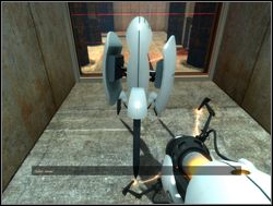 Znajdziesz się w sporym rowie, z którego łatwo możesz wydostać się na górę za pomocą portali - Pomieszczenie testowe nr 19 (cz.3) | Portal - Portal - poradnik do gry