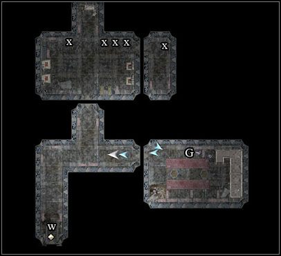 Na początek powinieneś udać się do pokoju na wschodzie, gdzie znajdziesz golemy Imaskari (G) - Kuźnia | Akt I Neverwinter Nights 2 Maska Zdrajcy - Neverwinter Nights 2: Maska Zdrajcy - poradnik do gry