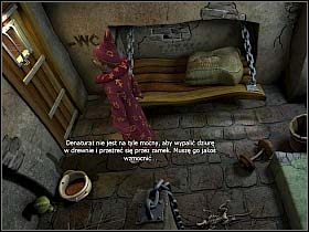 Nasz czarodziej zamknięty w celi słyszy przygotowania do śledztwa, które przeprowadzać będzie wielbiciel tortur, czyli mag Abra Kadabra - Uratować Magiczne Królestwo cz.4 | Simon the Sorcerer 4 - Simon the Sorcerer 4 - poradnik do gry