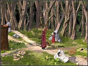 Nasz czarodziej posłusznie wędruje na skrzyżowanie, jednak Kapturek zdążył się już stamtąd ulotnić - Uratować Magiczne Królestwo cz.8 | Simon the Sorcerer 4 - Simon the Sorcerer 4 - poradnik do gry