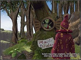 Oczywiście chłopak nie może się oprzeć, by nie zajrzeć do środka maleńkiej chatki, czyli luksusowej willi swego bliźniaka - Uratować Magiczne Królestwo cz.8 | Simon the Sorcerer 4 - Simon the Sorcerer 4 - poradnik do gry