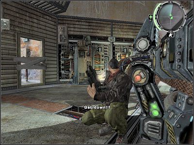 Teraz będziesz musiał zaczekać aż sojuszniczy żołnierz zdoła zniszczyć blokujące dalsze przejście drewniane barykady - Poradnik do gry TimeShift - Etap 1 - Arrival cz.1 - TimeShift - poradnik do gry