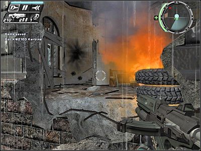 Zgodnie z podpowiedzią gry, podejdź do prawej okiennicy i wciśnij parę razy środkowy przycisk myszy, tak aby ją rozbić - Etap 2 - Back Again cz.2 | TimeShift - TimeShift - poradnik do gry