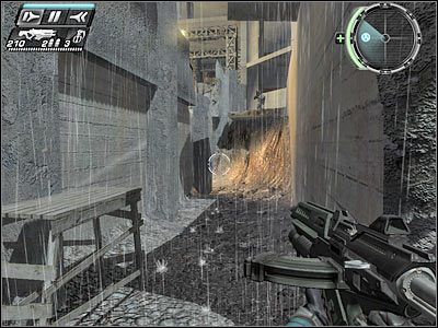 Po kilku chwilach powinieneś dotrzeć do wejścia do tunelu, które jest pilnowane przez pojedynczego sojusznika (screen) - Etap 2 - Back Again cz.5 | TimeShift - TimeShift - poradnik do gry