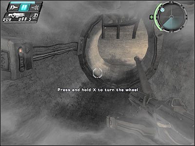 Docelowo powinieneś dotrzeć do drabinki prowadzącej na powierzchnię - Etap 3 - New Blood cz.2 | TimeShift - TimeShift - poradnik do gry