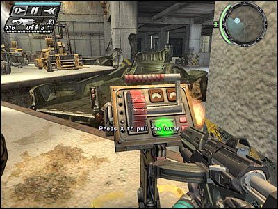 Ponownie użyj dźwigni, ALE od razu załącz całkowite zatrzymanie upływu czasu - Etap 5 - Ground Floor cz.2 | TimeShift - TimeShift - poradnik do gry