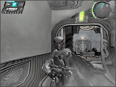 W końcowej fazie bitwy możesz przesunąć się trochę bardziej w lewo, chowając się za jednym ze słupów - Etap 6 - Heist cz.2 | TimeShift - TimeShift - poradnik do gry