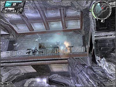 Jedyne przejście do dalszej części kompleksu znajduje się na lewo od recepcji - Etap 6 - Heist cz.2 | TimeShift - TimeShift - poradnik do gry