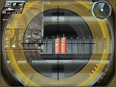 Ze znajdującego się tu pomieszczenia wybiegnie doskonale uzbrojony przeciwnik - Etap 7 - Getaway cz.1 | TimeShift - TimeShift - poradnik do gry