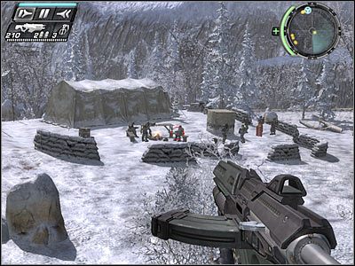 W pierwszej kolejności proponowałbym skorzystać z co najmniej dwóch granatów, dzięki czemu pozbędziesz się paru wrogów - Etap 9 - Better Late... cz.3 | TimeShift - TimeShift - poradnik do gry