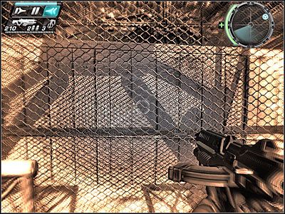 Skorzystaj ze znajdującej się tu platformy, tak aby wejść na wyższy poziom rusztowań - Etap 10 - Point of Impact cz.4 | TimeShift - TimeShift - poradnik do gry