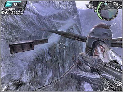 Zaczekaj około dwóch sekund aż łopatka znajdzie się niedaleko ukazanej na screenie platformy - Etap 10 - Point of Impact cz.6 | TimeShift - TimeShift - poradnik do gry