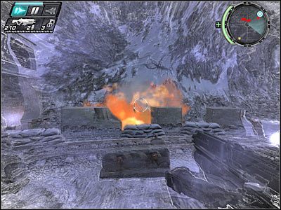 Po oczyszczeniu okolicy uzupełnij stan amunicji i skieruj się w stronę oznaczonego przez grę tunelu - Etap 10 - Point of Impact cz.7 | TimeShift - TimeShift - poradnik do gry