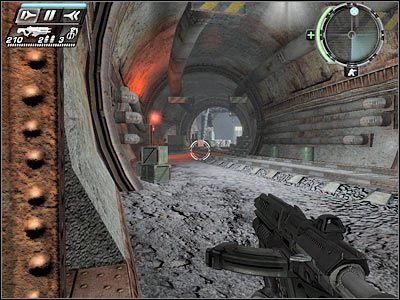 W pierwszej kolejności możesz wycelować w znajdujące się obok wrogów wybuchowe beczki - Etap 11 - Liberation cz.1 | TimeShift - TimeShift - poradnik do gry