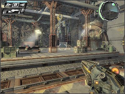 Skręć w prawo i skieruj się do znajdującego się w tym miejscu nowego tunelu - Etap 11 - Liberation cz.3 | TimeShift - TimeShift - poradnik do gry