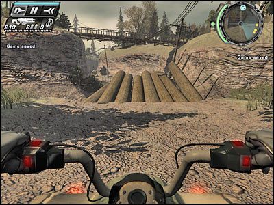 Proponowałbym ukryć się za znajdującym się po lewej stronie powalonym drzewem - Etap 12 - Road Trip cz.3 | TimeShift - TimeShift - poradnik do gry