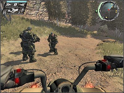 Po kilku chwilach zbliżysz się do ukazanego na screenie nowego pola minowego - Etap 12 - Road Trip cz.4 | TimeShift - TimeShift - poradnik do gry