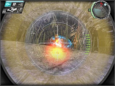 Proponowałbym teraz ustawić się przy ukazanym na screenie głazie i z tego miejsca zabijać pozostałych przeciwników - Etap 13 - Forced Entry cz.1 | TimeShift - TimeShift - poradnik do gry