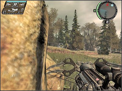 Otrzymasz ostrzeżenie, co będzie oznaczało, iż w okolicy znajduje się drugi gostek z tarczą - Etap 13 - Forced Entry cz.1 | TimeShift - TimeShift - poradnik do gry