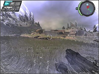 Spróbuj teraz zbliżyć się do ukazanego na screenie niewielkiego bunkra, korzystając z okopów - Etap 13 - Forced Entry cz.3 | TimeShift - TimeShift - poradnik do gry