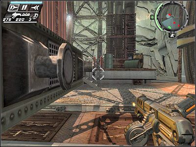 Pierwszego żołnierza możesz zabić celując w wybuchowe beczki - Etap 13 - Forced Entry cz.5 | TimeShift - TimeShift - poradnik do gry