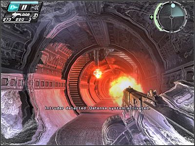 Bardziej ryzykowny, lecz szybszy wariant wymaga natomiast wykonywania sprintów w stronę kolejnych paneli, podobnych do tego, który ukazany został na screenie - Etap 14 - Test Labs cz.1 | TimeShift - TimeShift - poradnik do gry