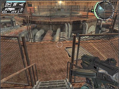 Po drodze wpadniesz na nowych żołnierzy (screen), z którymi najlepiej będzie uporać się w trybie zatrzymania czasu - Etap 14 - Test Labs cz.2 | TimeShift - TimeShift - poradnik do gry