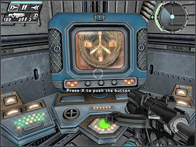 Musisz się teraz BŁYSKAWICZNIE obrócić, gdyż do okupowanego przez Ciebie pomieszczenia wtargnie pojedynczy przeciwnik - Etap 14 - Test Labs cz.2 | TimeShift - TimeShift - poradnik do gry