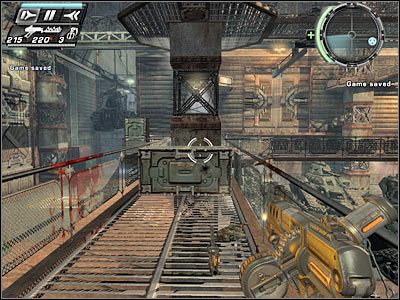 Po zabiciu wrogów skieruj się w miejsce, z którego przybiegli - Etap 15 - Factory Recall cz.2 | TimeShift - TimeShift - poradnik do gry