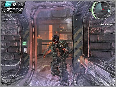 Wejdź teraz do przedstawionego na screenie drugiego pomieszczenia - Etap 16 - Some Assembly Required cz.4 | TimeShift - TimeShift - poradnik do gry