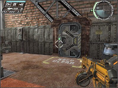 Uważaj, gdyż po zbliżeniu się do przedstawionego na screenie balkoniku dojdzie do kilku potężnych eksplozji - Etap 16 - Some Assembly Required cz.4 | TimeShift - TimeShift - poradnik do gry