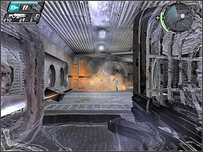 Ruszaj w stronę przeciwległego końca tego korytarza, czyli tam gdzie pojawili się po przeciwnicy - Etap 17 - Sabotage cz.4 | TimeShift - TimeShift - poradnik do gry